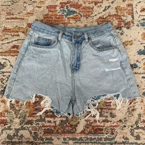 Distressed Denim Shorts